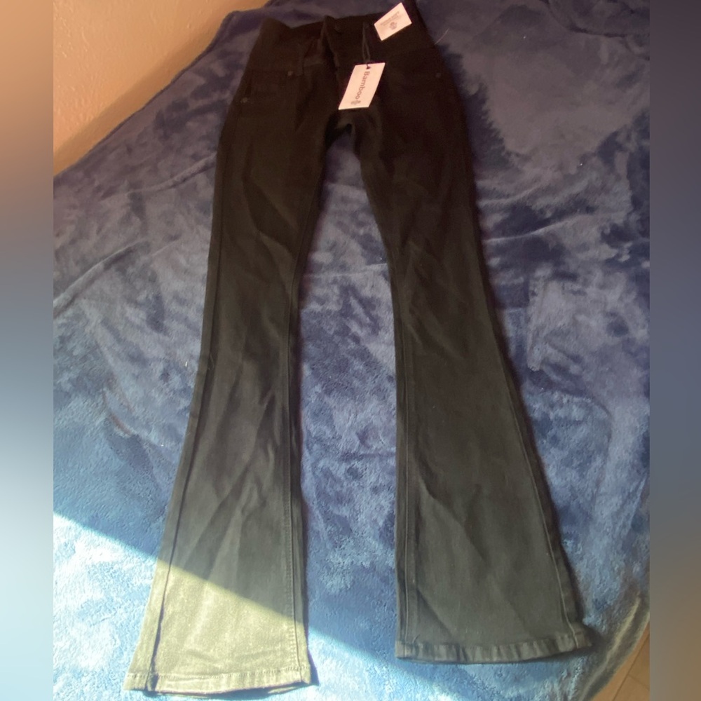 BAMBOO Women's Black Flare Jeans